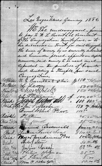 image of the original Montefiore pledge page 1